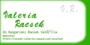 valeria racsek business card